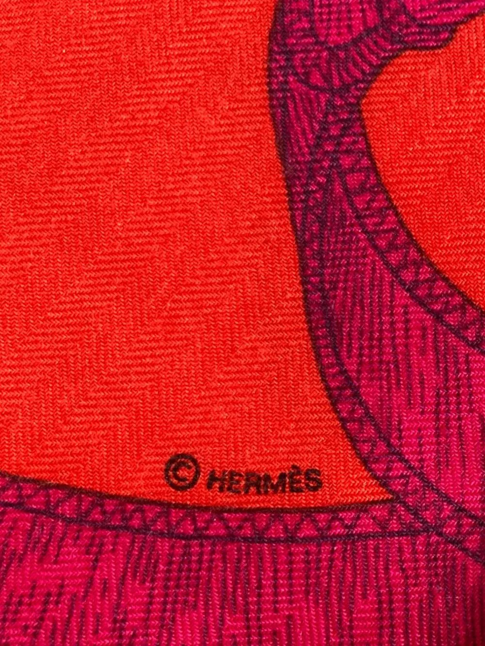 Hermes Eperon d'Or Cashmere Silk Shawl Scarf